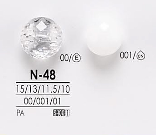 N48 Bouton Taillé En Diamant Pour La Transparence Et La Teinture IRIS