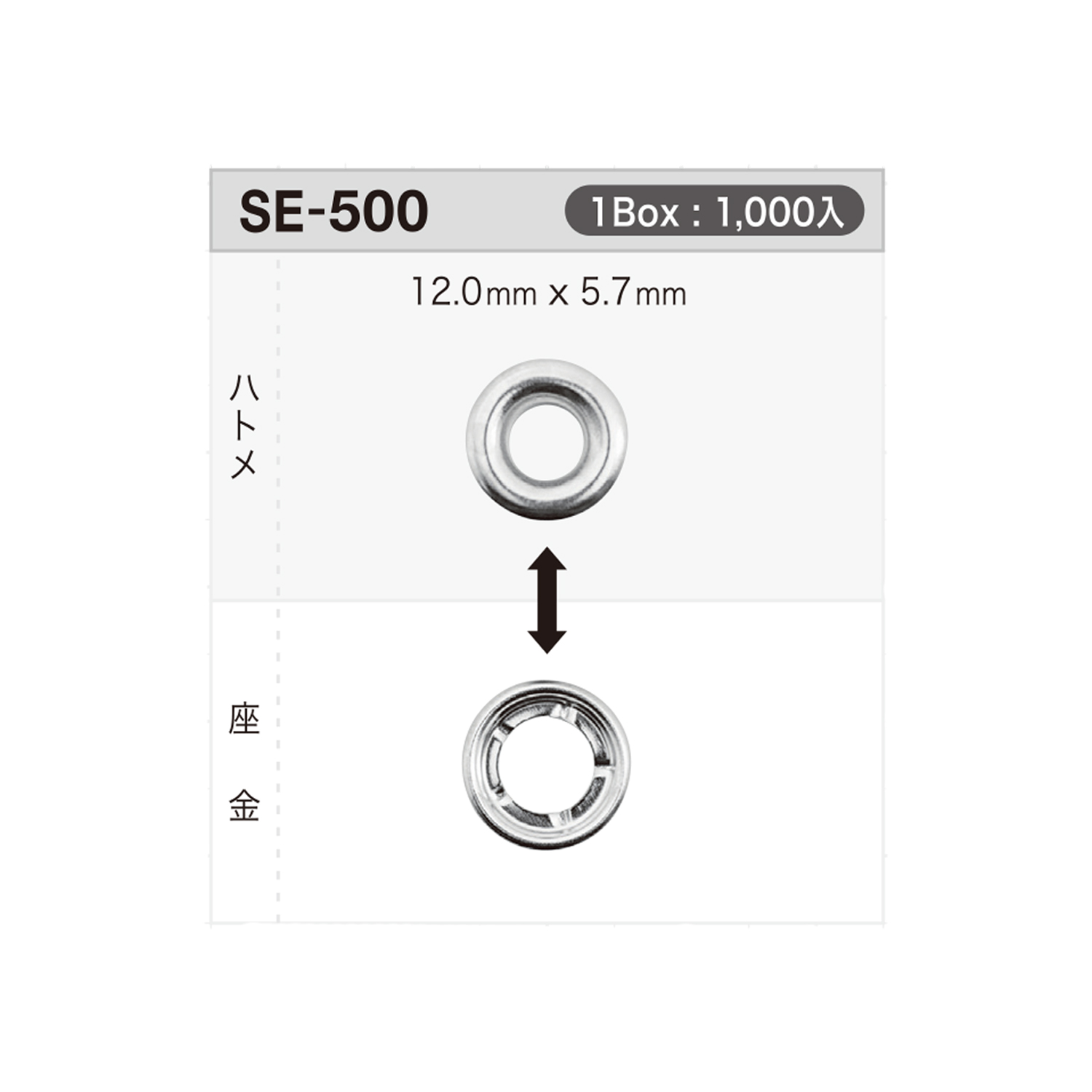 SE500 Rondelle à œillets 12 Mm X 5,7 Mm * Compatible Avec Les Détecteurs D