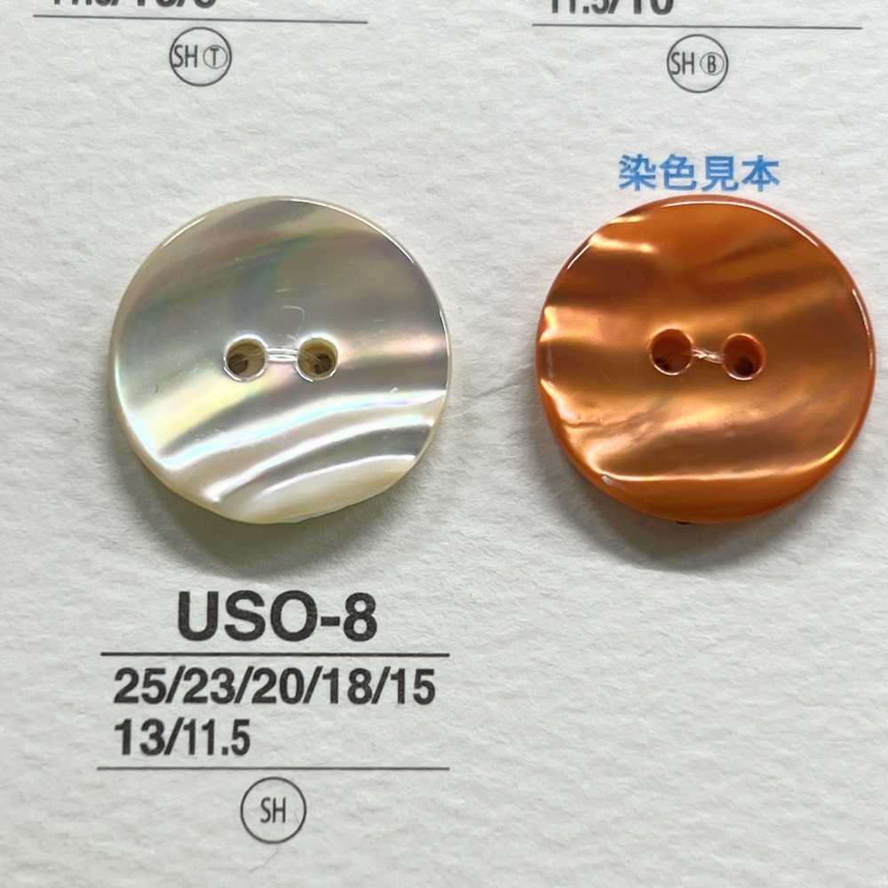 USO8 Matériau Naturel Shell Teint Trou Avant 2 Trous Bouton Brillant IRIS