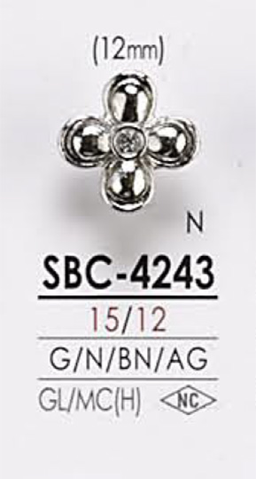 SBC4243 Bouton En Métal à Motif De Fleurs IRIS