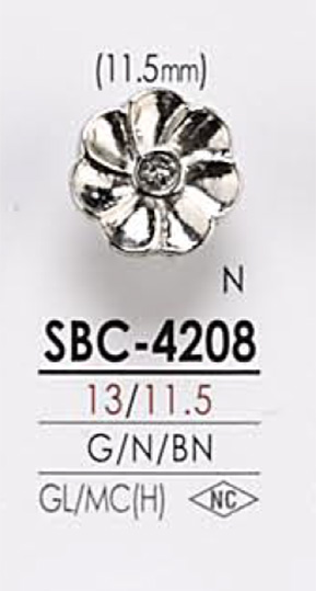 SBC4208 Bouton En Métal à Motif De Fleurs IRIS