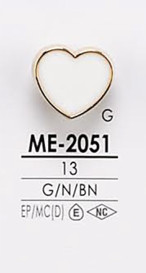 ME2051 Bouton En Métal En Forme De Coeur Pour La Teinture IRIS