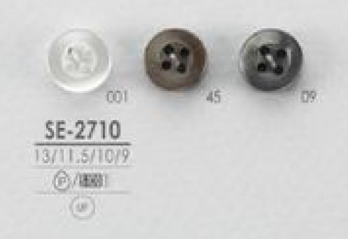 SE-2710 Bouton En Polyester à 4 Trous Pour Chemises Et Chemisiers Simples En Forme De Coquille IRIS