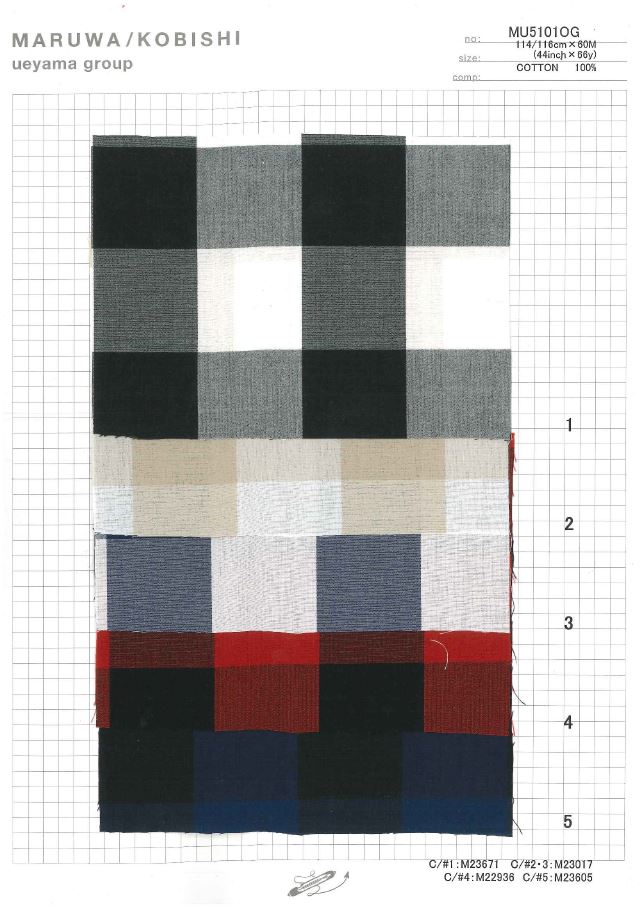 MU5101OG Vérification De Bloc De Tissu De Machine à écrire[Fabrication De Textile] Ueyama Textile