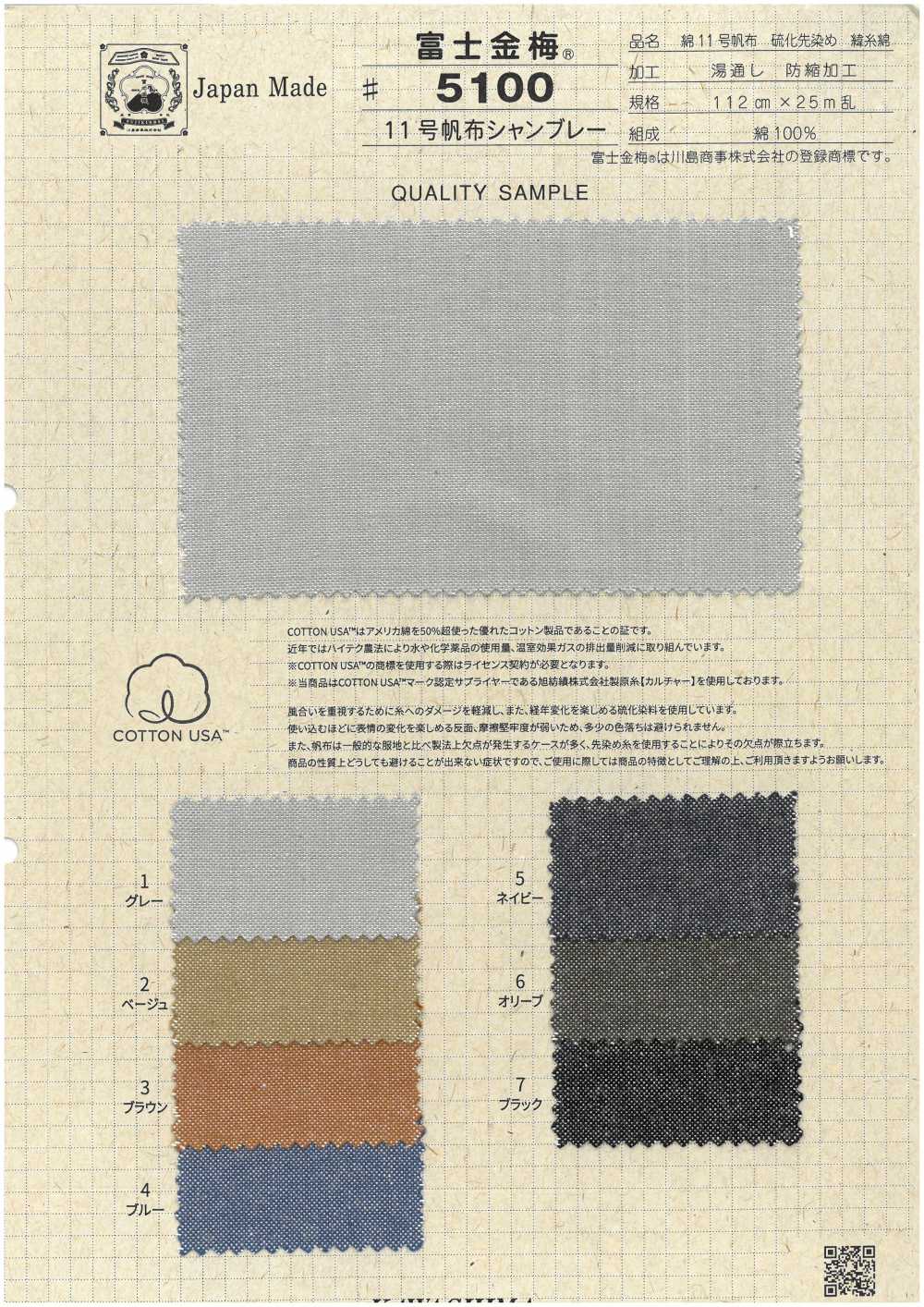 5100 Fujikinbai Kinume No. 11 Toile Chambray[Fabrication De Textile] Fuji Or Prune