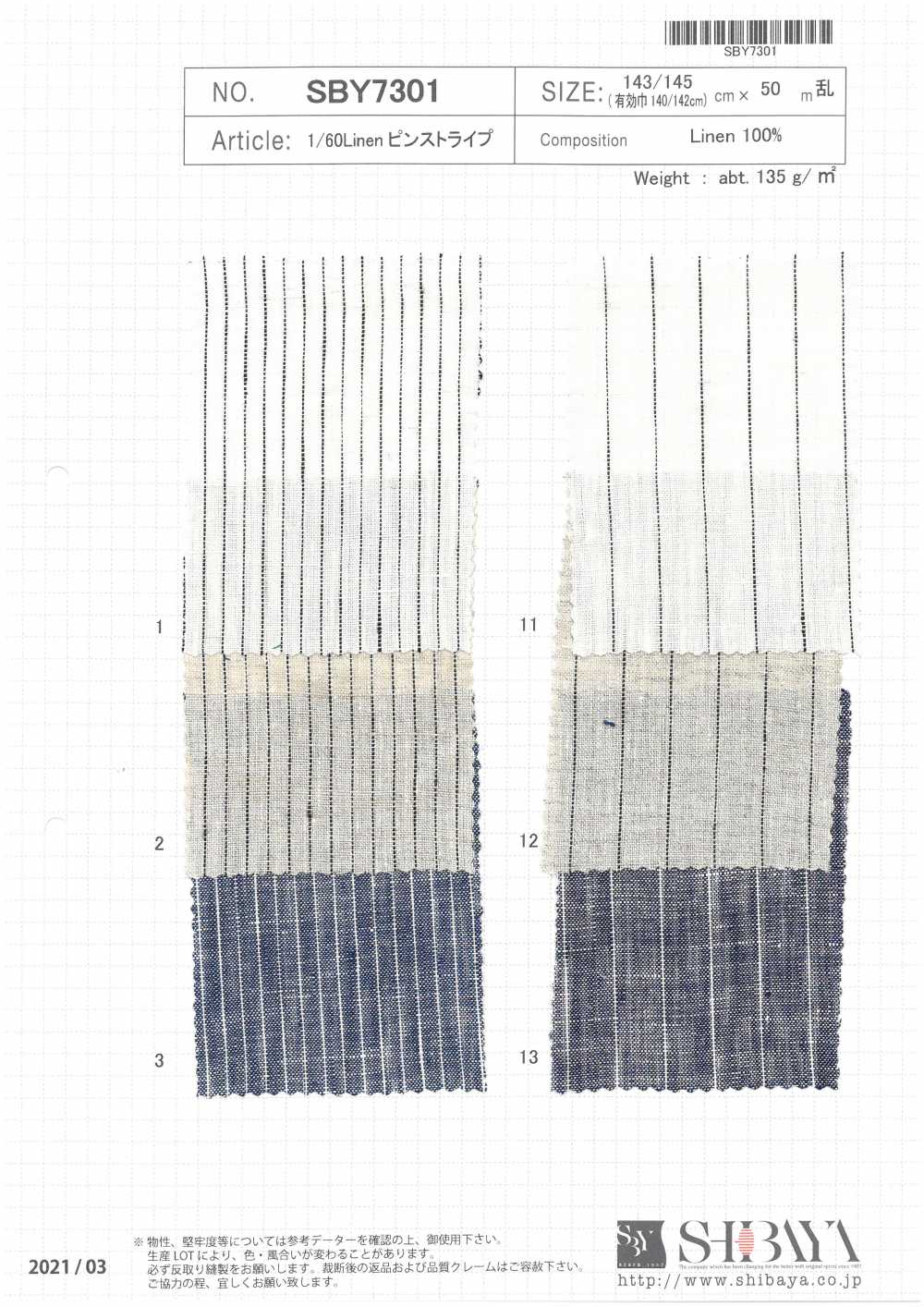 SBY7301 1/60 Lin Rayé[Fabrication De Textile] SHIBAYA
