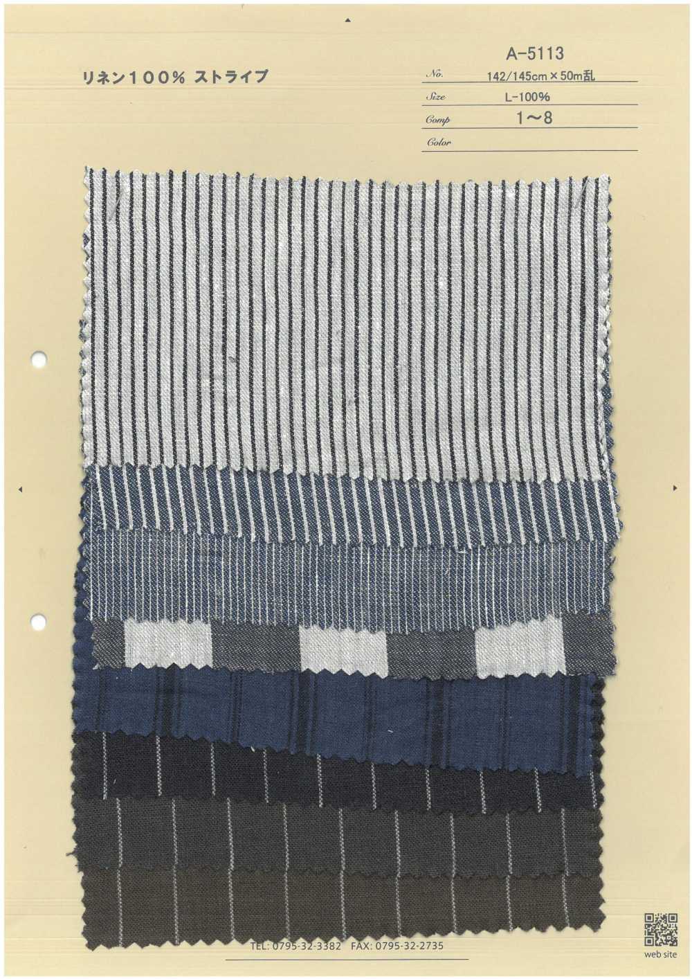 A-5113 100% Lin Rayé[Fabrication De Textile] ARINOBE CO., LTD.