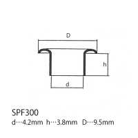 SPF300 Rondelle à Oeillets Plate 9,5mm X 5mm[Fermeture à Pression/rondelle à œillets] Morito Sous-photo