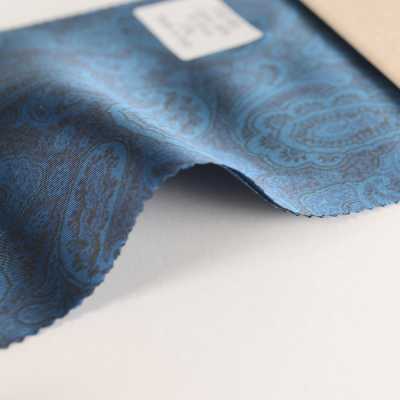 URJ-001 Made In Italy Cupra 100% Imprimé Doublure Motif Paisley Bleu[Garniture] SDC Sous-photo