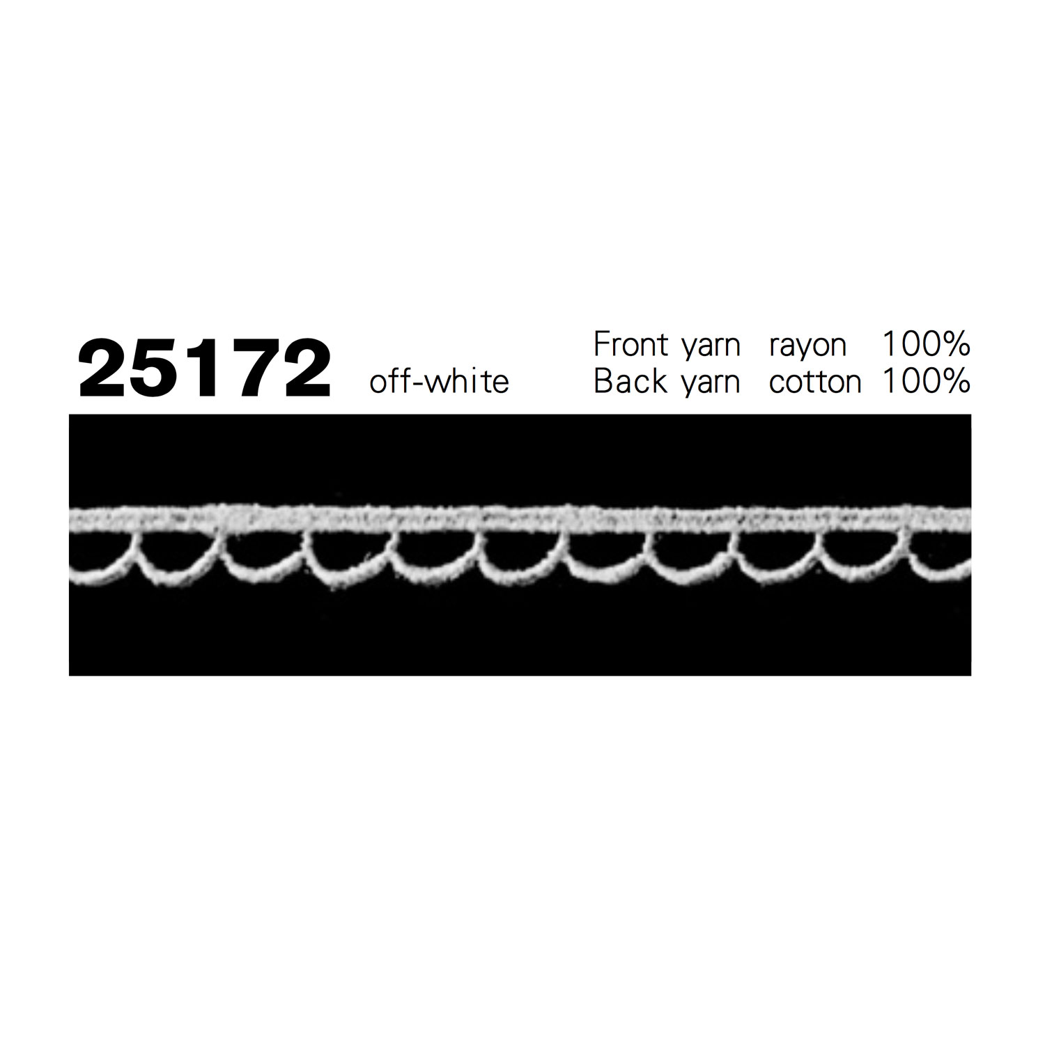 25172 Dentelle Chimique à Largeur étroite Kyowa Lace