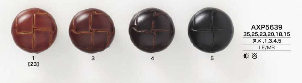 AXP5639 Boutons En Cuir/laiton IRIS