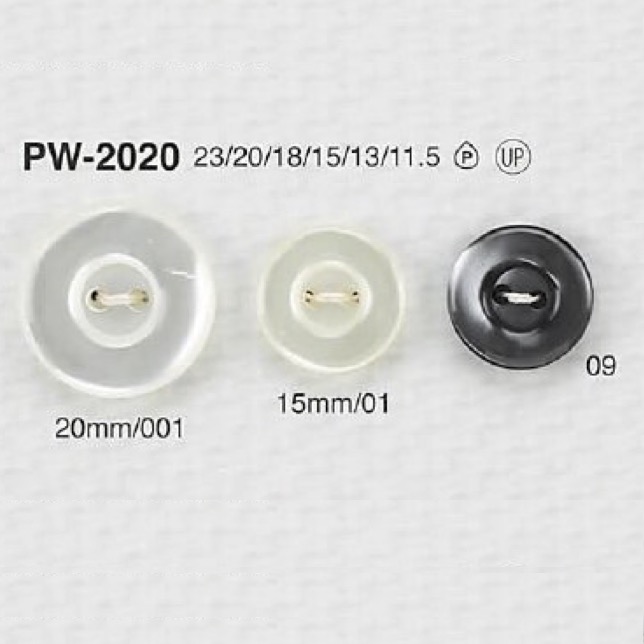 PW2020 Bouton à Deux Trous En Résine Polyester IRIS