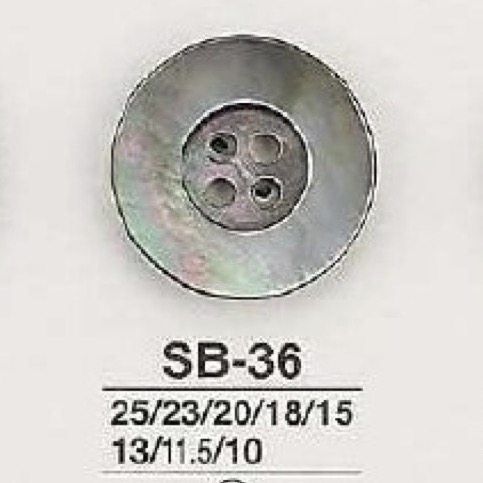 SB36 Bouton Coquille à Lèvres En Nacre Avec 4 Trous Sur Le Devant IRIS