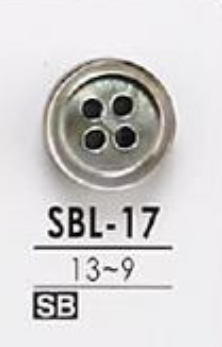 SBL17 Bouton Incolore à 4 Trous Sur Le Devant En Nacre IRIS
