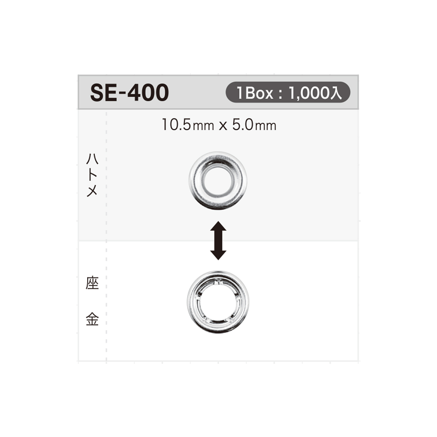 SE400 Rondelle à œillets 10,5 Mm X 5 Mm * Compatible Avec Les Détecteurs D