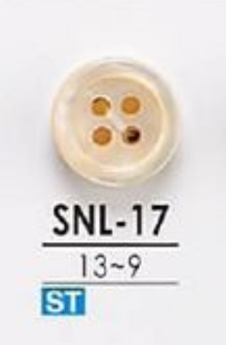 SNL17 Bouton Incolore Avec 4 Trous Sur Le Devant En Coquillage Takase IRIS