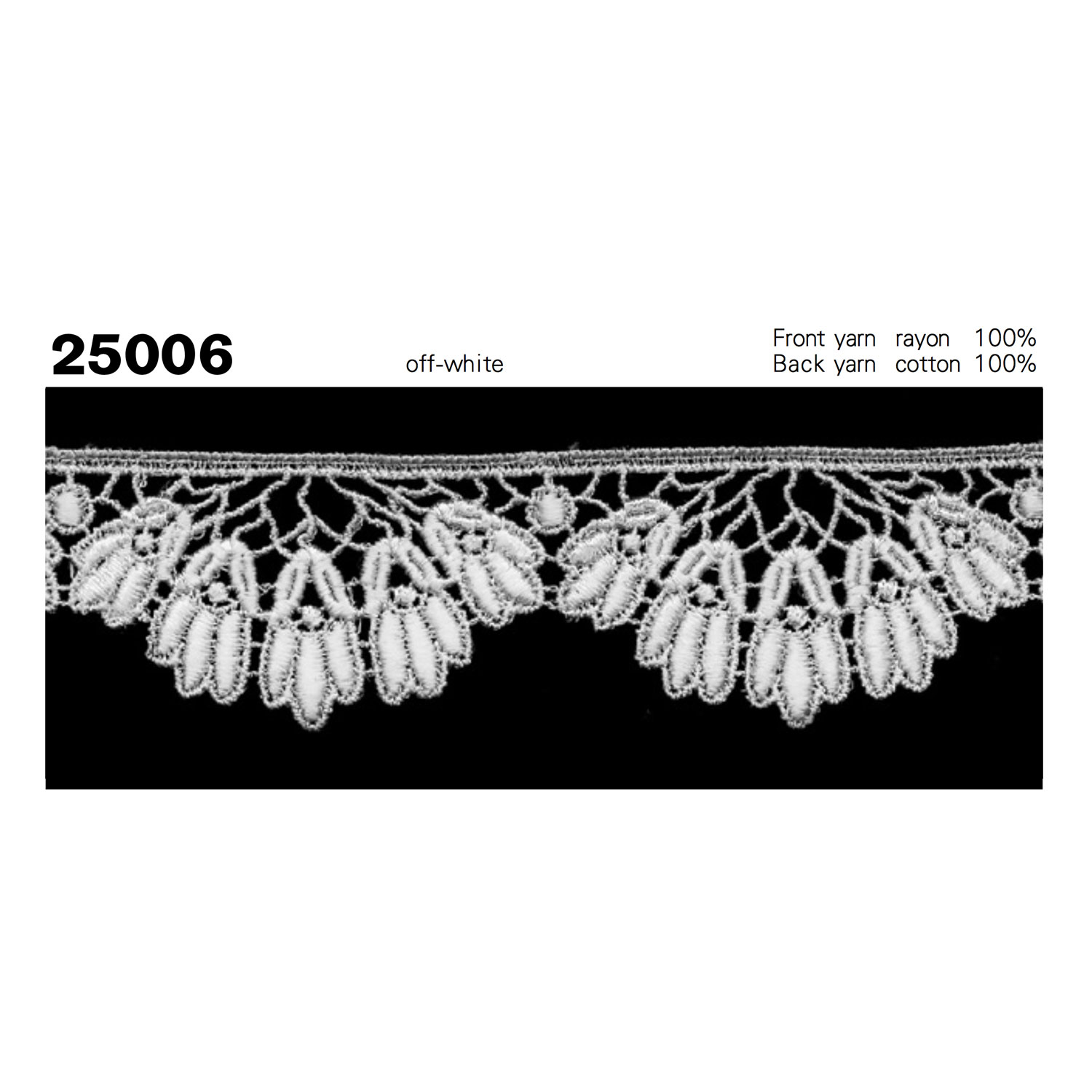25006 Dentelle Chimique Largeur étroite Kyowa Lace