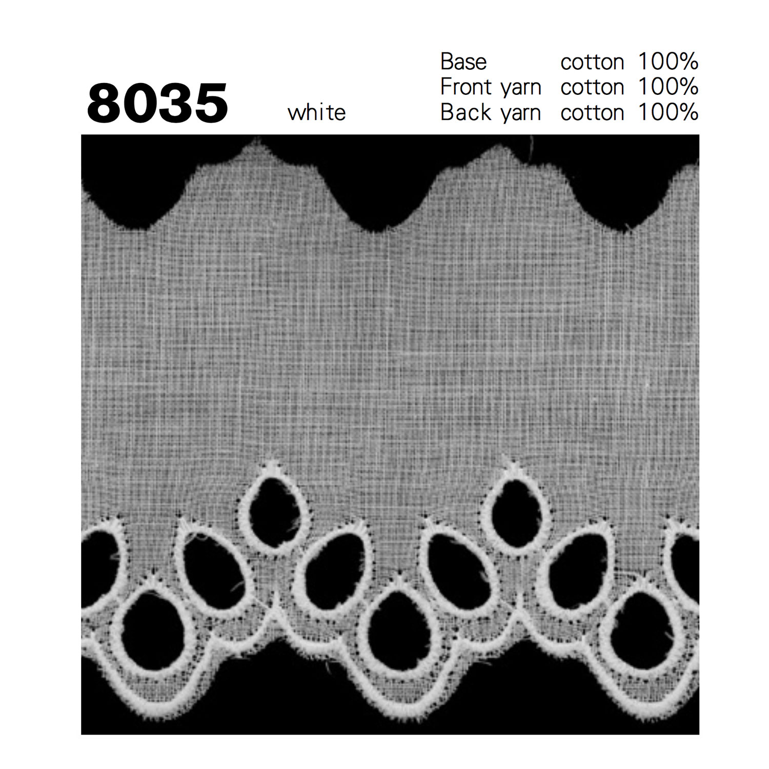 8035 Coton Dentelle Largeur Étroite Kyowa Lace