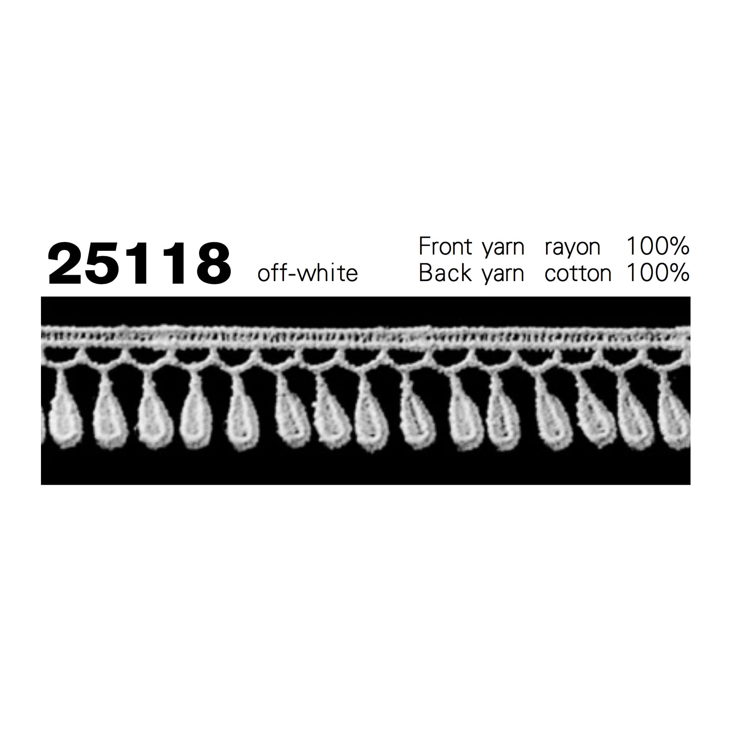 25118 Dentelle Chimique De Largeur étroite Kyowa Lace