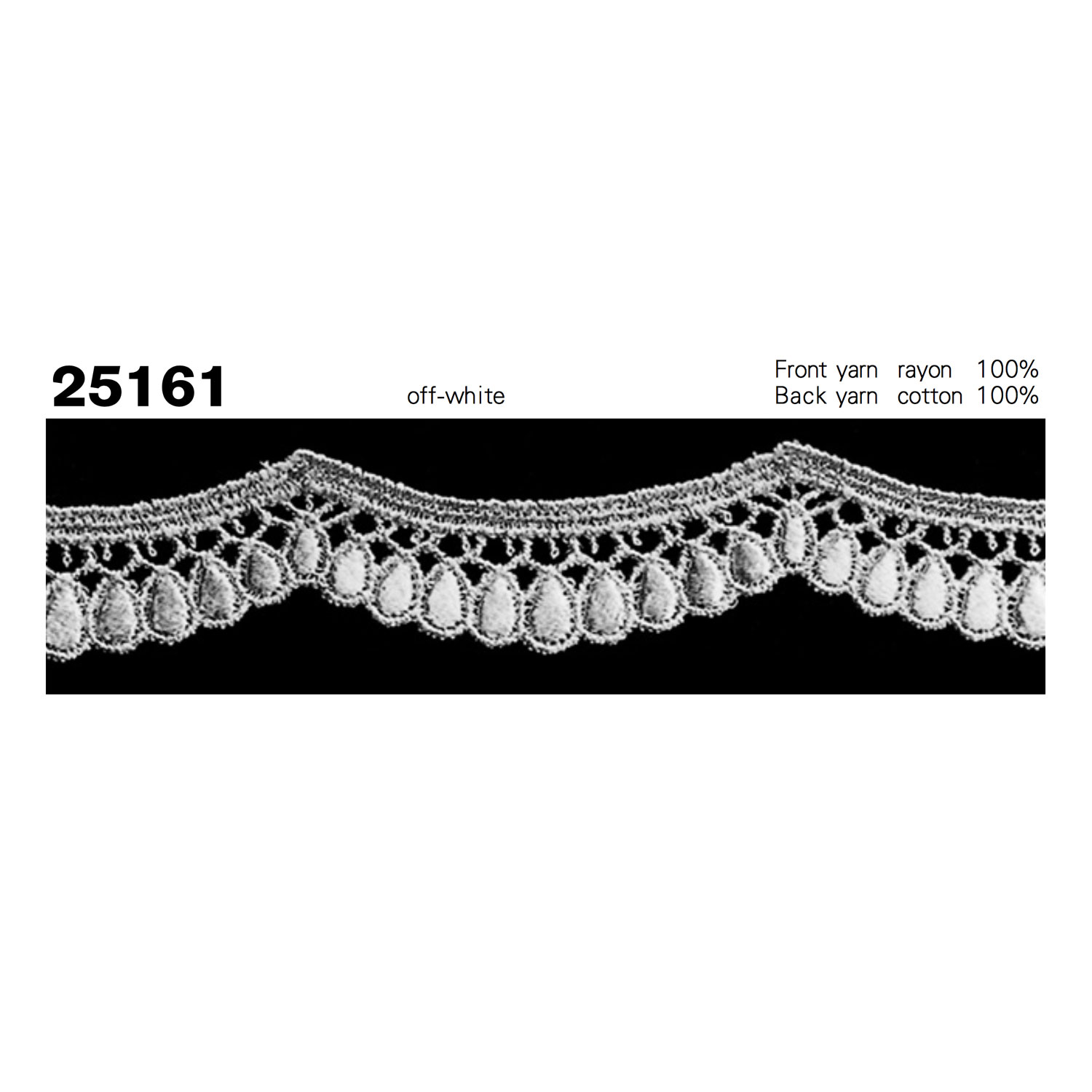 25161 Dentelle Chimique à Largeur étroite Kyowa Lace