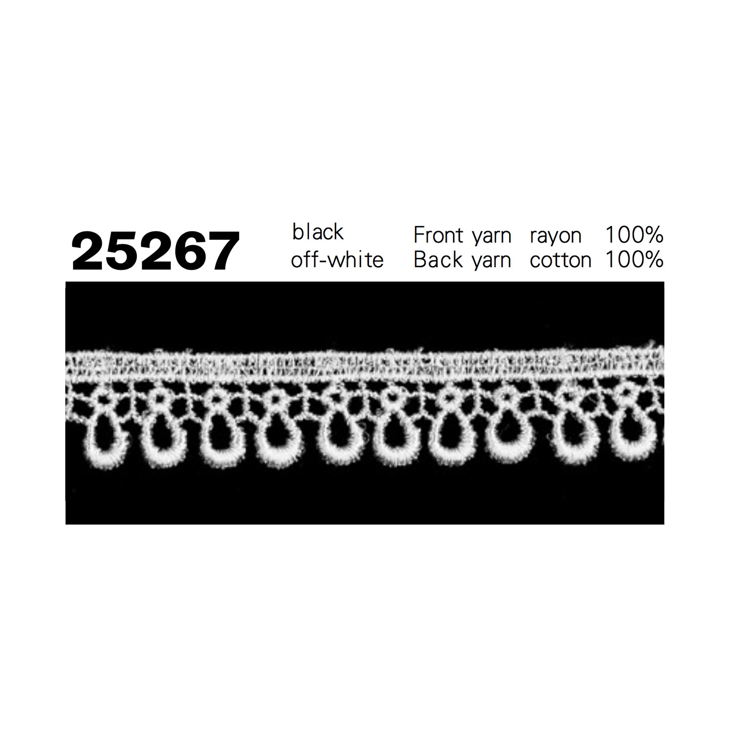 25267 Dentelle Chimique De Largeur étroite Kyowa Lace