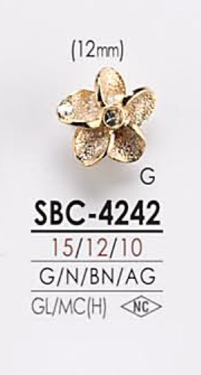 SBC4242 Bouton En Métal à Motif De Fleurs IRIS