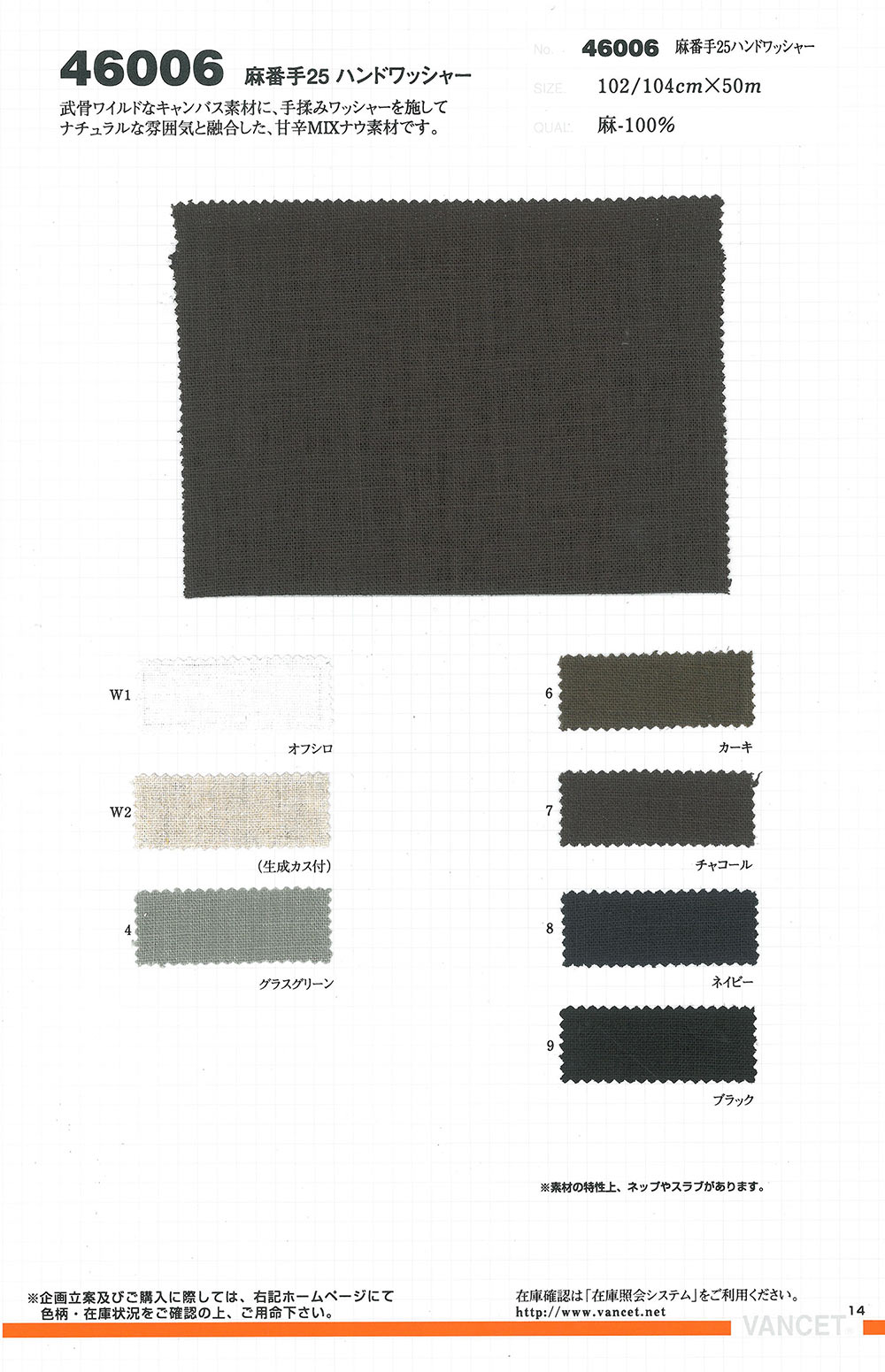 46006 Traitement De La Laveuse à Main Linen Count 25[Fabrication De Textile] VANCET