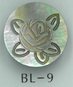 BL-9 Bouton Coquillage Gravé Rose Avec Pieds Métal Sakamoto Saji Shoten