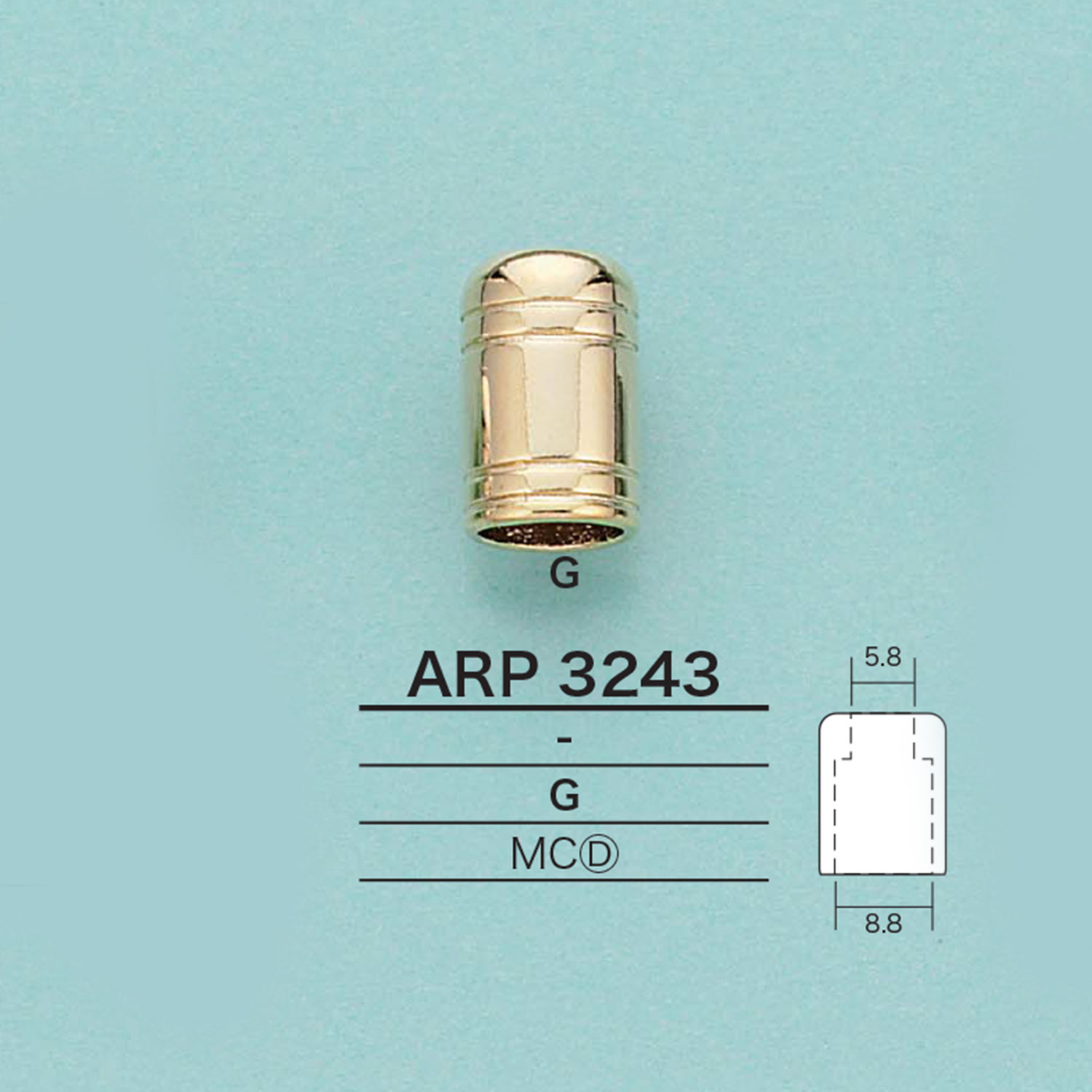ARP3243 Extrémité Cylindrique Du Cordon (Placage)[Boucles Et Anneau] IRIS