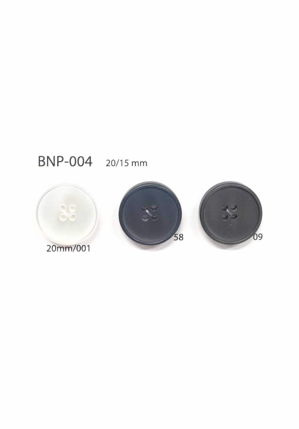BNP-004 Bouton Biopolyester 4 Trous IRIS