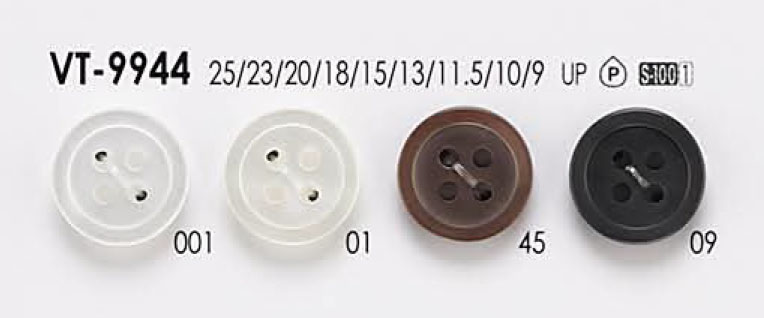VT-9944 Bouton Simple En Polyester à 4 Trous En Forme De Coquille IRIS