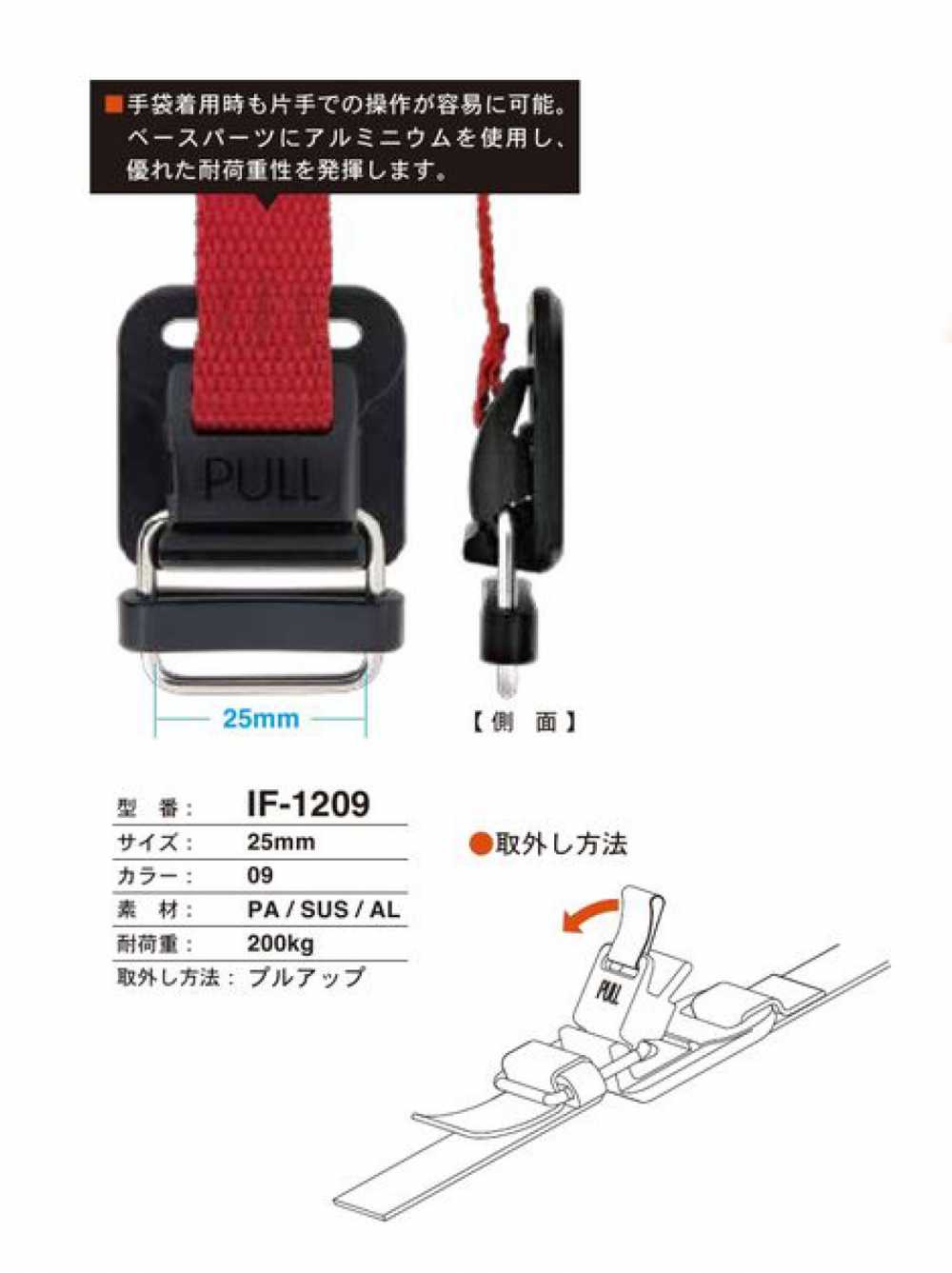 IF-1209 Capacité De Charge 200 Kg Crochet De Type Traction FIDLOCK