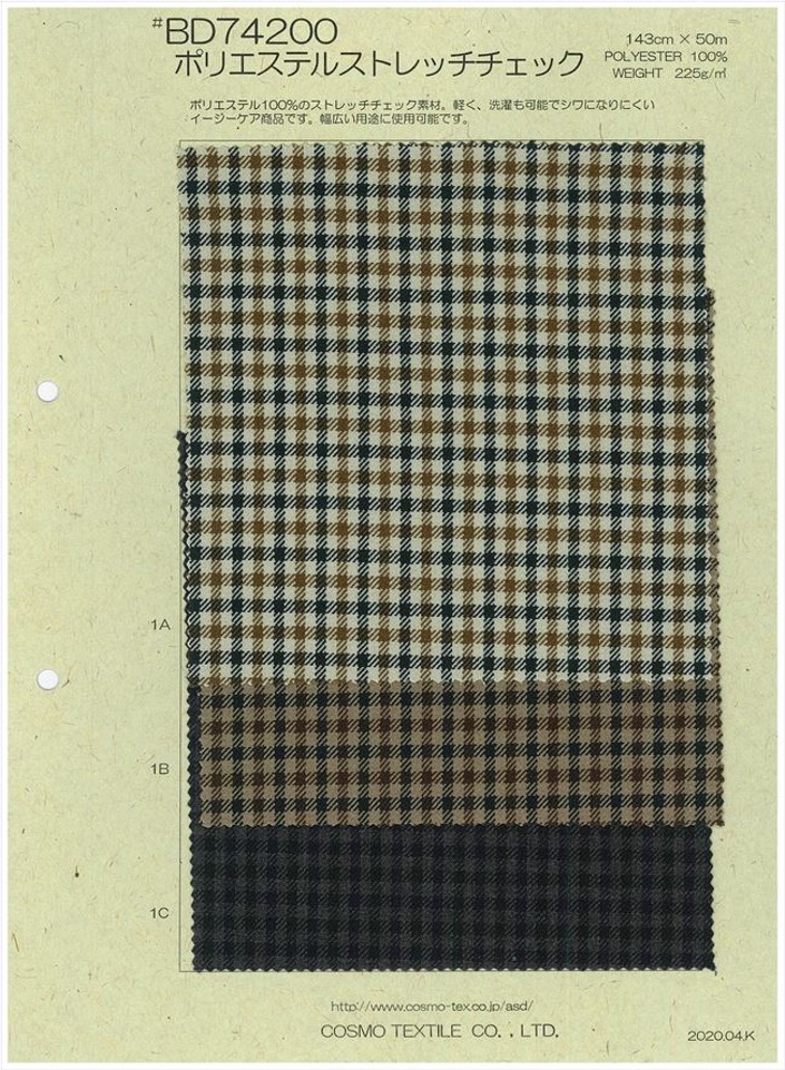 BD74200 [OUTLET] Polyester Stretch Check[Fabrication De Textile] COSMO TEXTILE