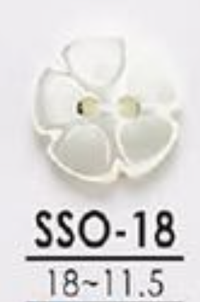 SSO18 Bouton Brillant 2 Trous En Forme De Fleur De Coquillage En Matériau Naturel IRIS