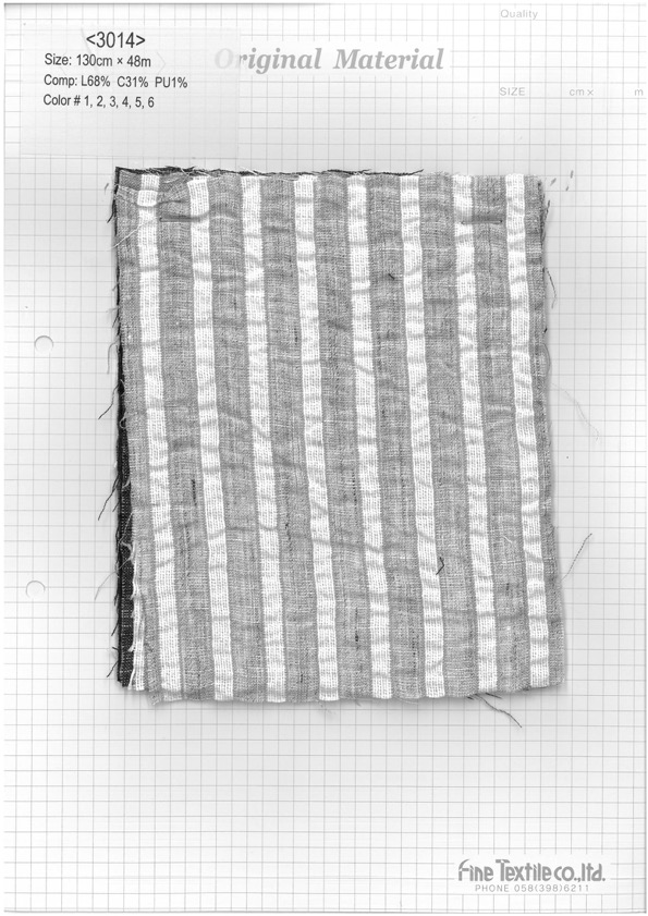 3014 Lin Coton Rayé Fronces[Fabrication De Textile] Textile Fin