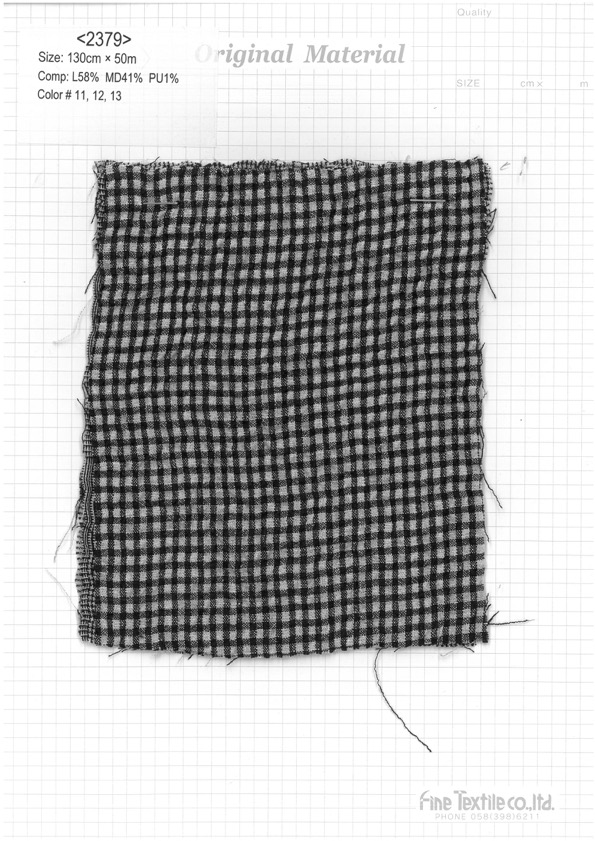 2379 Fronces à Carreaux En Lin Modal[Fabrication De Textile] Textile Fin