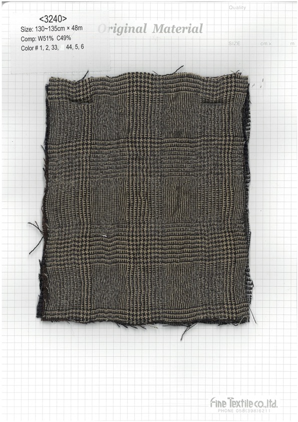 3240 Traitement De La Rondelle De Laine De Coton Glen Check[Fabrication De Textile] Textile Fin