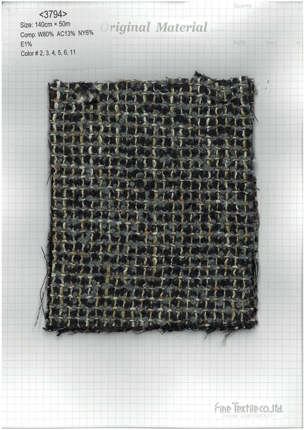 3794 Tweed Bouclé Foncé[Fabrication De Textile] Textile Fin