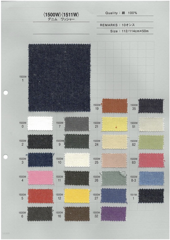1500W Variations De Couleurs Abondantes Color Denim Washer Processing 10 Oz[Fabrication De Textile] Textile Yoshiwa