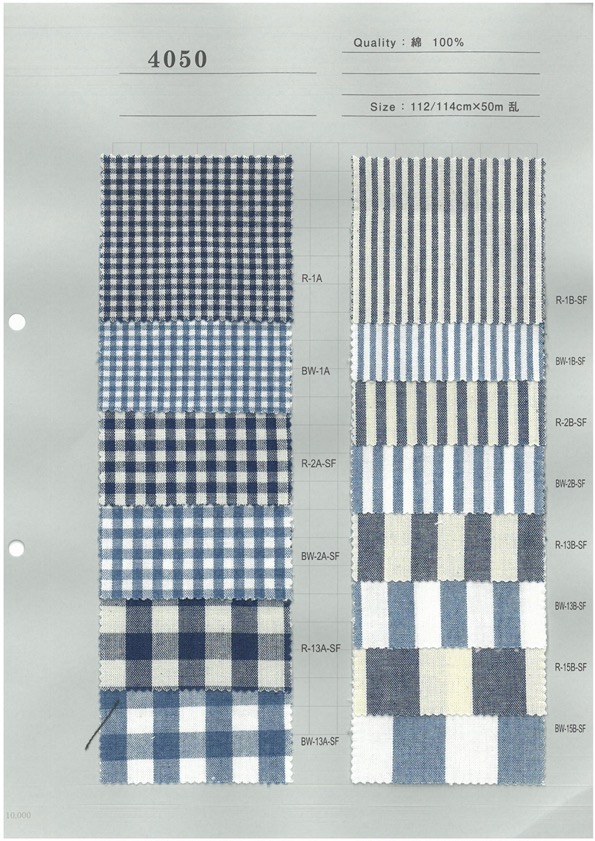 4050 Rayure à Carreaux Vichy Indigo[Fabrication De Textile] Textile Yoshiwa