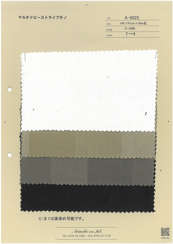 A-8025 Chino à Rayures Multicolores Dobby[Fabrication De Textile] ARINOBE CO., LTD.