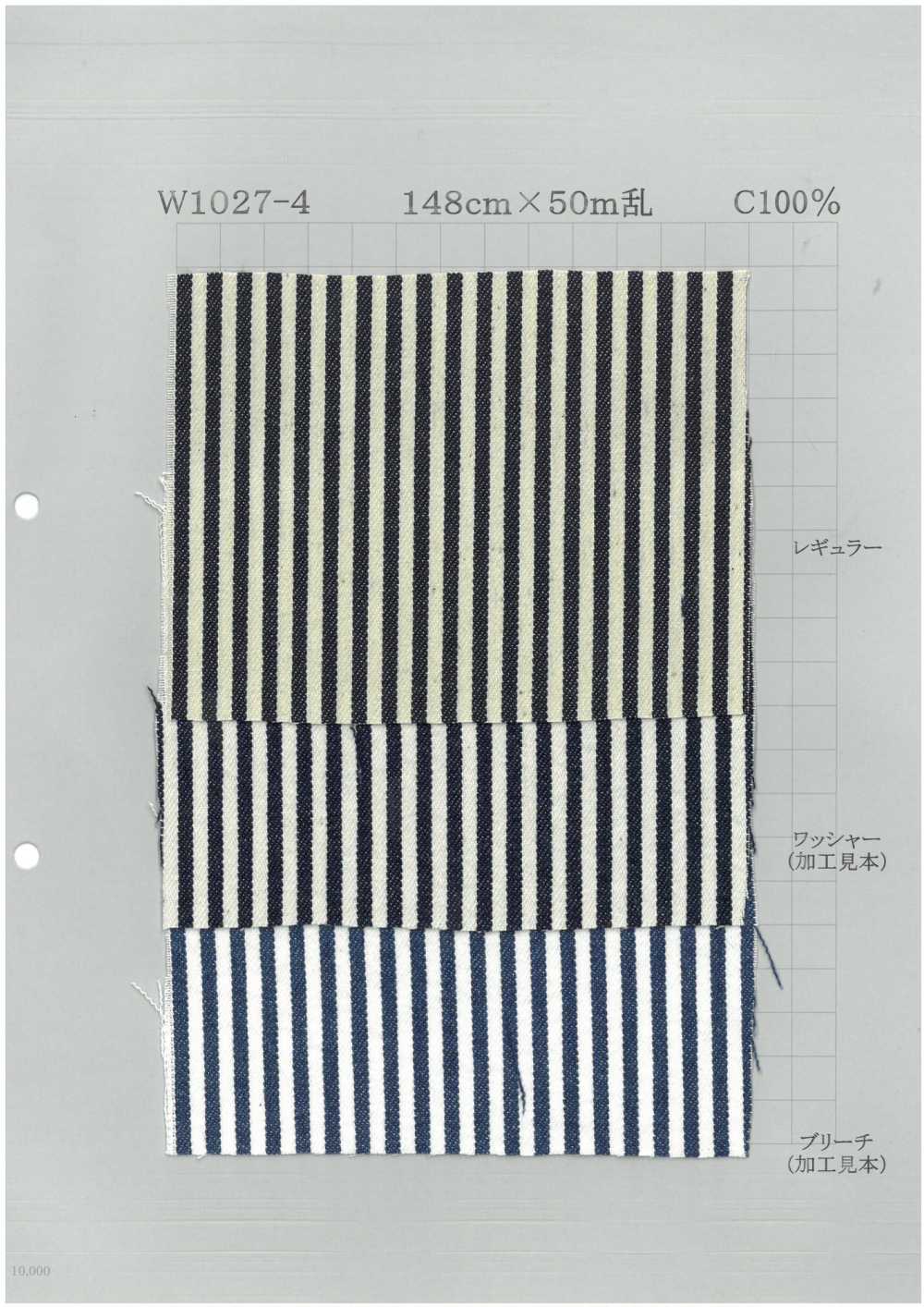 W1027-4 Denim De Coton à Rayures Audacieuses[Fabrication De Textile] Textile Yoshiwa