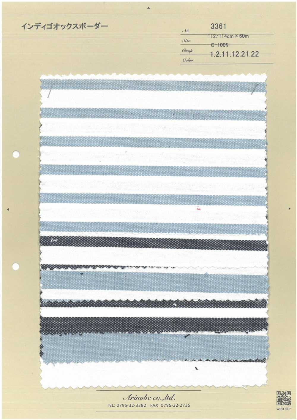 3361 Rayures Horizontales Oxford Indigo[Fabrication De Textile] ARINOBE CO., LTD.