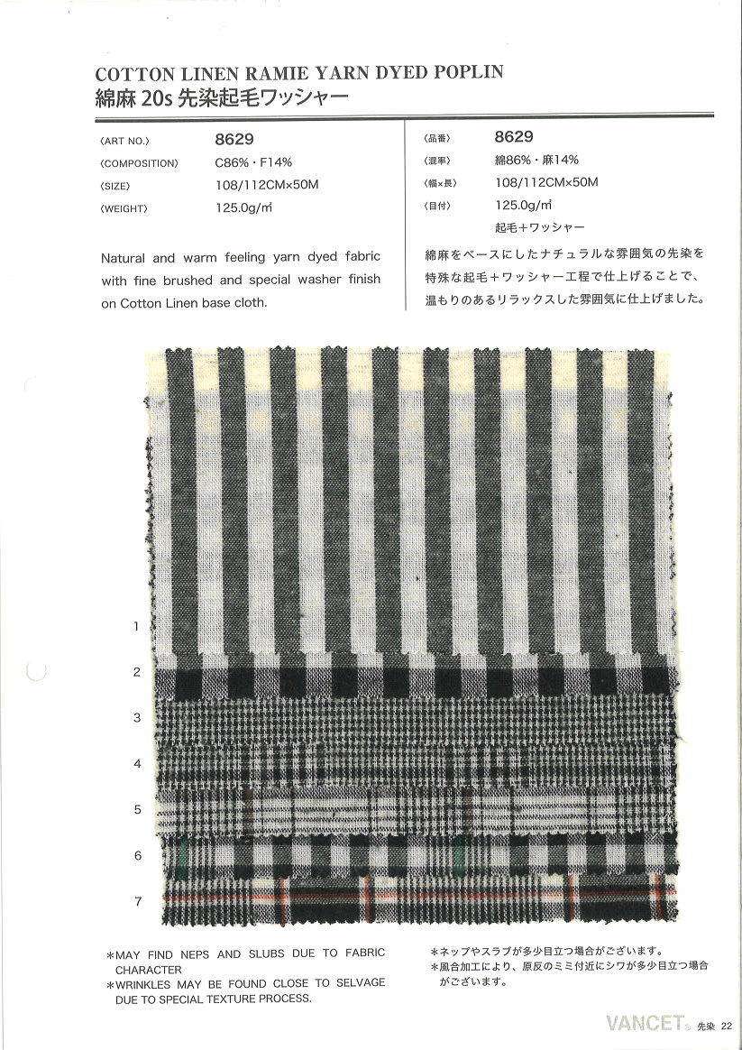 8629 Traitement De La Rondelle Floue Teinte En Lin 20 Fils[Fabrication De Textile] VANCET