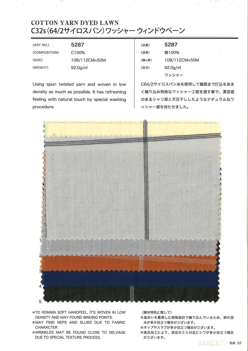 5287 Vitre De Traitement De Rondelle à Filetage Unique C32 (64/2 Silospan)[Fabrication De Textile] VANCET