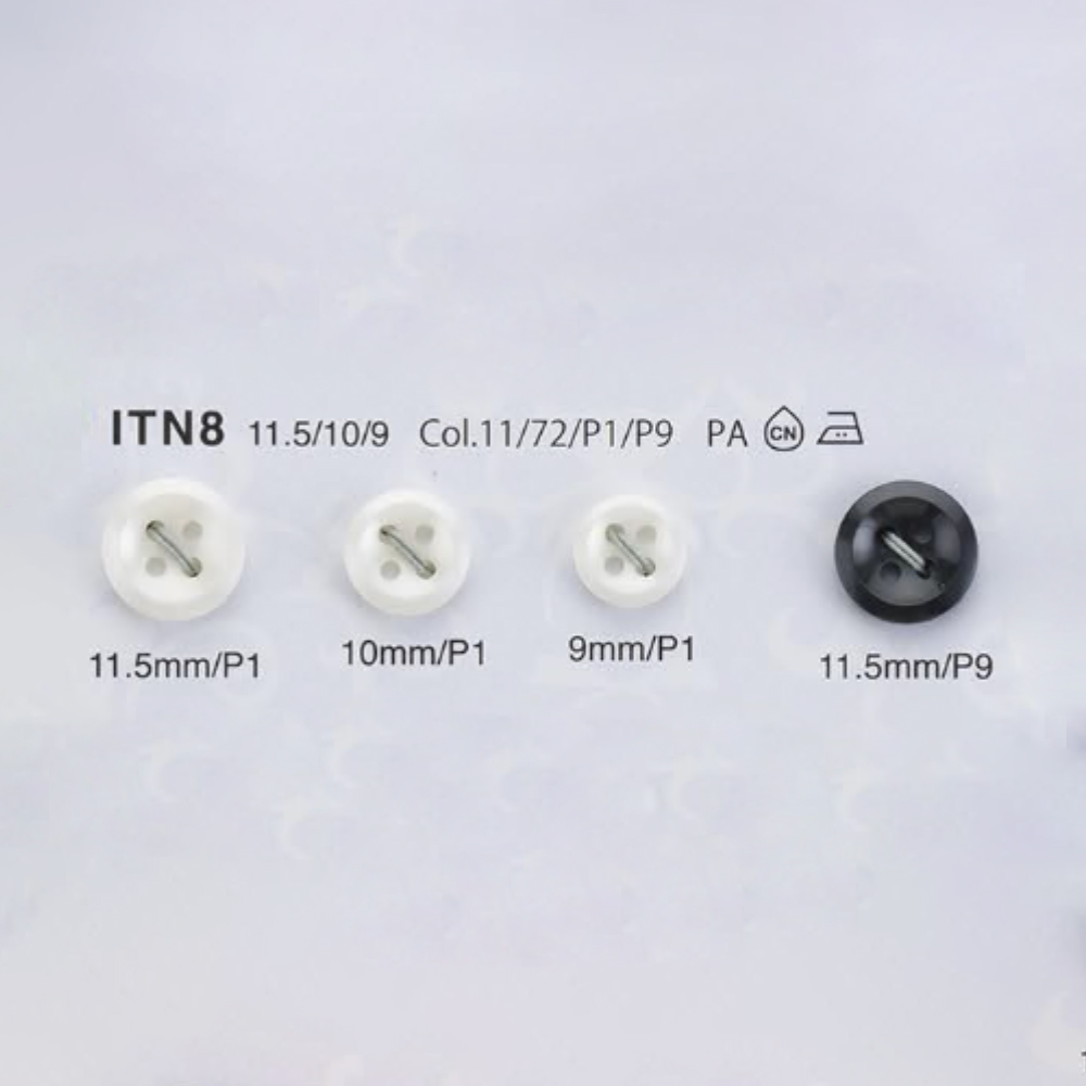 ITN8 Bouton De Chemise En Nylon Résistant à La Chaleur Et Aux Chocs (Ton Nacré) IRIS