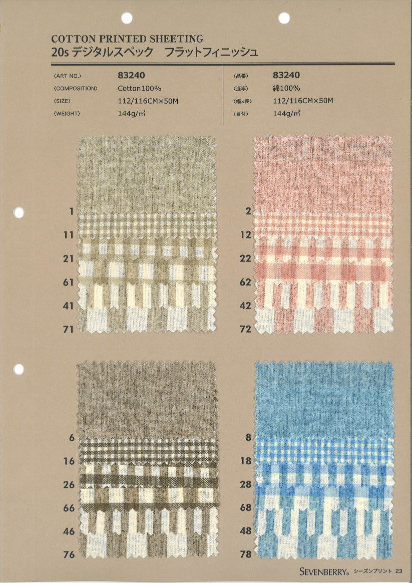 83240 20 Finition Plate à Spécifications Numériques à Filetage Unique[Fabrication De Textile] VANCET