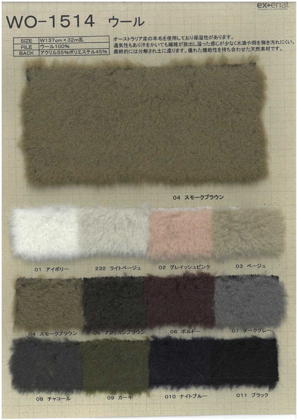 WO-1514 Fourrure Artisanale [laine De Mouton][Fabrication De Textile] Industrie Du Jersey Nakano