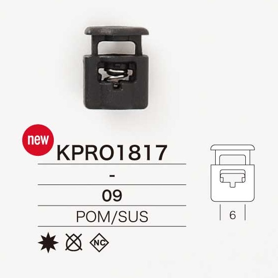 KPRO1817 Verrouillage De Cordon En Résine Polyacétal/acier Inoxydable[Boucles Et Anneau] IRIS