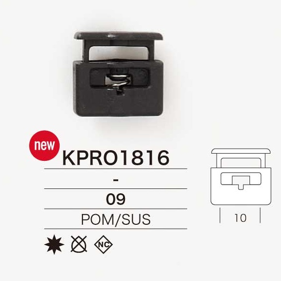 KPRO1816 Verrouillage De Cordon En Résine Polyacétal/acier Inoxydable[Boucles Et Anneau] IRIS